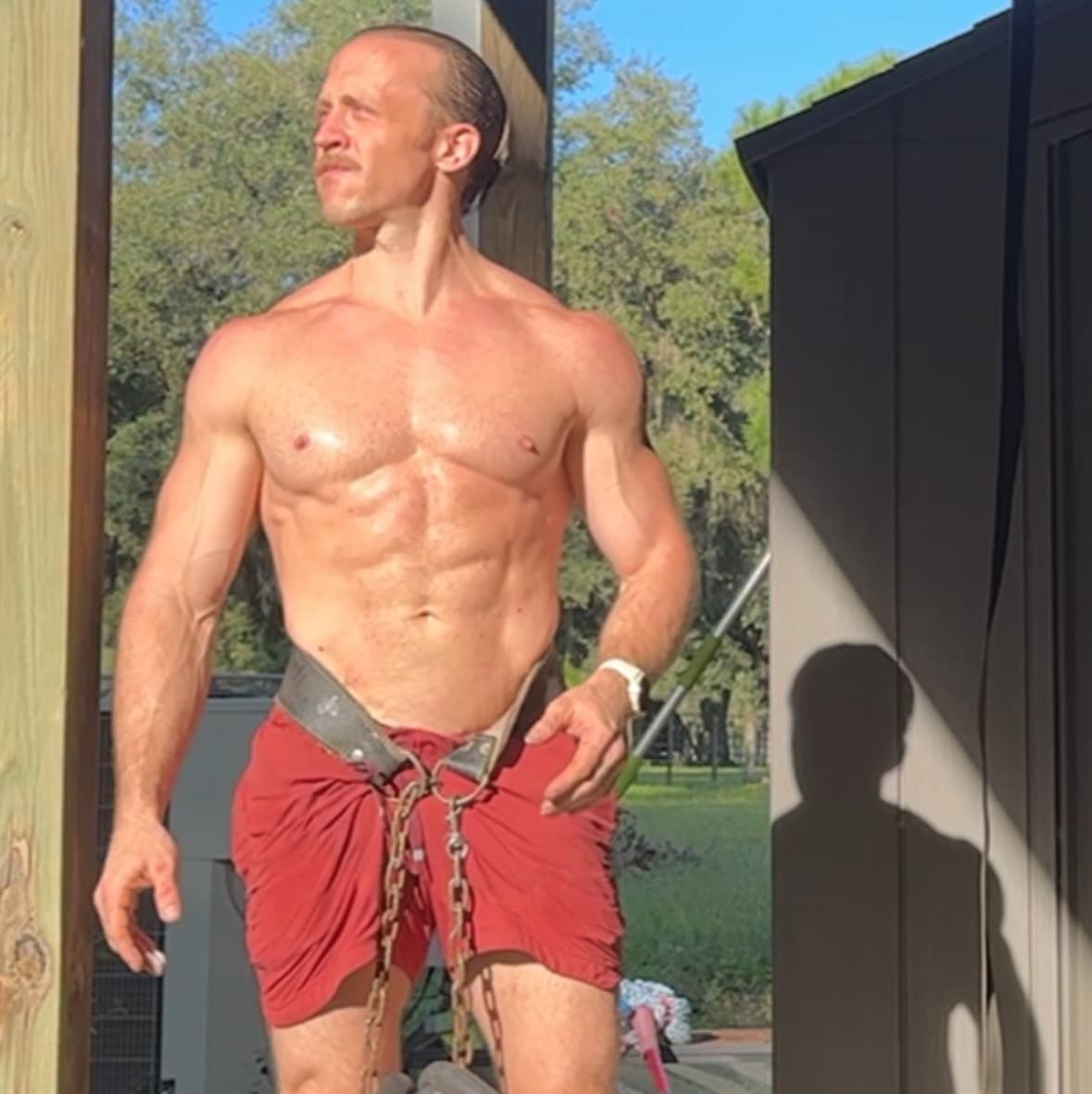 Brett Behney during the years he was dealing with scoliosis and back pain